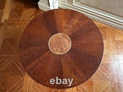 Dolls house miniature 112 ARTISAN inlaid round mahogany dolphin table