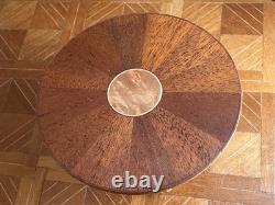 Dolls house miniature 112 ARTISAN inlaid round mahogany dolphin table