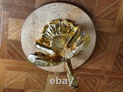 Dolls house miniature 112 ARTISAN inlaid round mahogany dolphin table