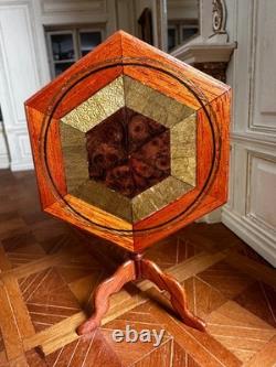 Dolls house miniature 112 ARTISAN inlaid tilt-top table by J L COOPER