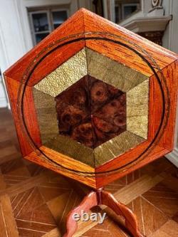 Dolls house miniature 112 ARTISAN inlaid tilt-top table by J L COOPER