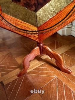 Dolls house miniature 112 ARTISAN inlaid tilt-top table by J L COOPER