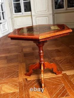 Dolls house miniature 112 ARTISAN inlaid tilt-top table by J L COOPER