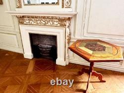 Dolls house miniature 112 ARTISAN inlaid tilt-top table by J L COOPER