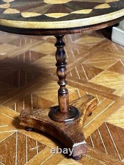 Dolls house miniature 112 ARTISAN inlaid wine table