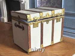 Dolls house miniature 112 ARTISAN ivory leather trunk by JOSE GOMEZ