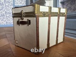 Dolls house miniature 112 ARTISAN ivory leather trunk by JOSE GOMEZ