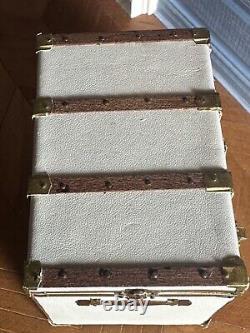 Dolls house miniature 112 ARTISAN ivory leather trunk by JOSE GOMEZ