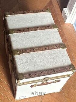 Dolls house miniature 112 ARTISAN ivory leather trunk by JOSE GOMEZ