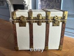 Dolls house miniature 112 ARTISAN ivory leather trunk by JOSE GOMEZ
