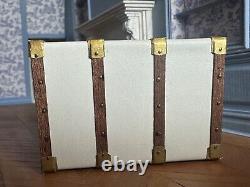 Dolls house miniature 112 ARTISAN ivory leather trunk by JOSE GOMEZ