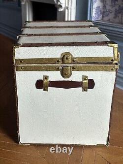 Dolls house miniature 112 ARTISAN ivory leather trunk by JOSE GOMEZ