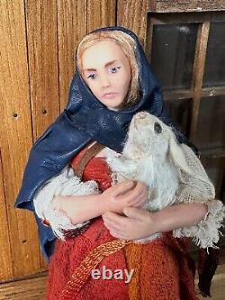 Dolls house miniature 112 ARTISAN lady peasant doll by ANNIE WILLIS FINE DESIGN