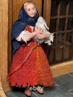 Dolls house miniature 112 ARTISAN lady peasant doll by ANNIE WILLIS FINE DESIGN