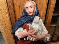Dolls house miniature 112 ARTISAN lady peasant doll by ANNIE WILLIS FINE DESIGN