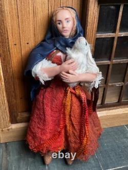 Dolls house miniature 112 ARTISAN lady peasant doll by ANNIE WILLIS FINE DESIGN
