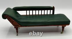 Dolls house miniature 112 ARTISAN leather chaise longue
