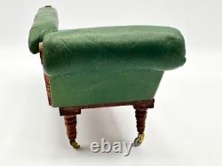 Dolls house miniature 112 ARTISAN leather chaise longue