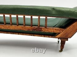 Dolls house miniature 112 ARTISAN leather chaise longue