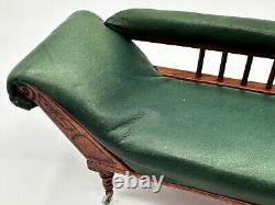 Dolls house miniature 112 ARTISAN leather chaise longue