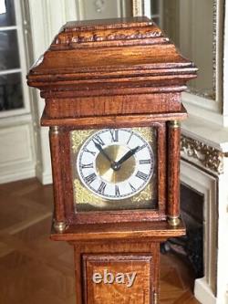 Dolls house miniature 112 ARTISAN longcase clock by DENNIS JENVEY 2001