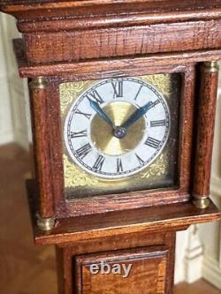Dolls house miniature 112 ARTISAN longcase clock by DENNIS JENVEY 2001