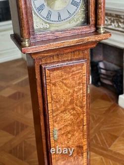 Dolls house miniature 112 ARTISAN longcase clock by DENNIS JENVEY 2001