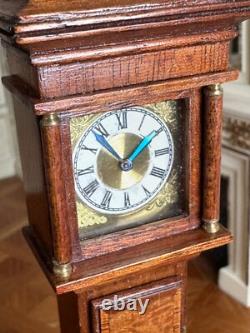 Dolls house miniature 112 ARTISAN longcase clock by DENNIS JENVEY 2001
