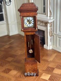 Dolls house miniature 112 ARTISAN longcase clock by DENNIS JENVEY 2001