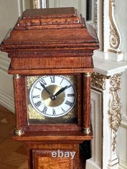 Dolls house miniature 112 ARTISAN longcase clock by DENNIS JENVEY 2001