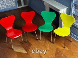 Dolls house miniature 112 ARTISAN modern chairs x 4