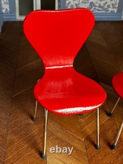 Dolls house miniature 112 ARTISAN modern chairs x 4