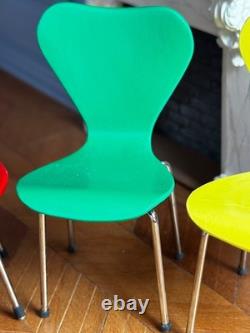 Dolls house miniature 112 ARTISAN modern chairs x 4