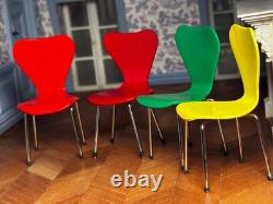 Dolls house miniature 112 ARTISAN modern chairs x 4