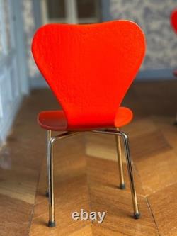 Dolls house miniature 112 ARTISAN modern chairs x 4