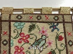 Dolls house miniature 112 ARTISAN needlepoint wall hanging + fixings SIGNED