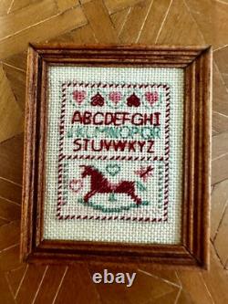 Dolls house miniature 112 ARTISAN needlework A-Z sampler (by NICOLA MASCALL)