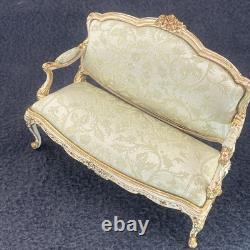 Dolls house miniature 112 ARTISAN ornate Louis XV sofa settee LIKE JOHN HODGSON