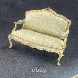 Dolls house miniature 112 ARTISAN ornate Louis XV sofa settee LIKE JOHN HODGSON