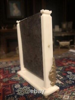 Dolls house miniature 112 ARTISAN ox bone and bronze Fire Screen by David Evans