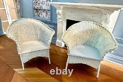 Dolls house miniature 112 ARTISAN pair of LLoyd Loom chairs by CHICKEN LITTLE