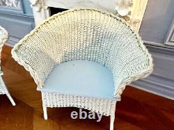 Dolls house miniature 112 ARTISAN pair of LLoyd Loom chairs by CHICKEN LITTLE