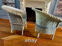 Dolls house miniature 112 ARTISAN pair of LLoyd Loom chairs by CHICKEN LITTLE