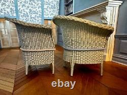 Dolls house miniature 112 ARTISAN pair of LLoyd Loom chairs by CHICKEN LITTLE