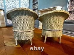 Dolls house miniature 112 ARTISAN pair of LLoyd Loom chairs by CHICKEN LITTLE