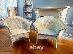 Dolls house miniature 112 ARTISAN pair of LLoyd Loom chairs by CHICKEN LITTLE