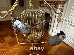 Dolls house miniature 112 ARTISAN parrots in cage