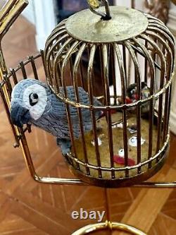 Dolls house miniature 112 ARTISAN parrots in cage