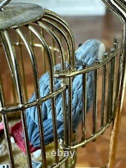 Dolls house miniature 112 ARTISAN parrots in cage