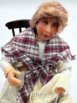 Dolls house miniature 112 ARTISAN peasant lady doll FULL POSEABLE